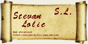 Stevan Lolić vizit kartica